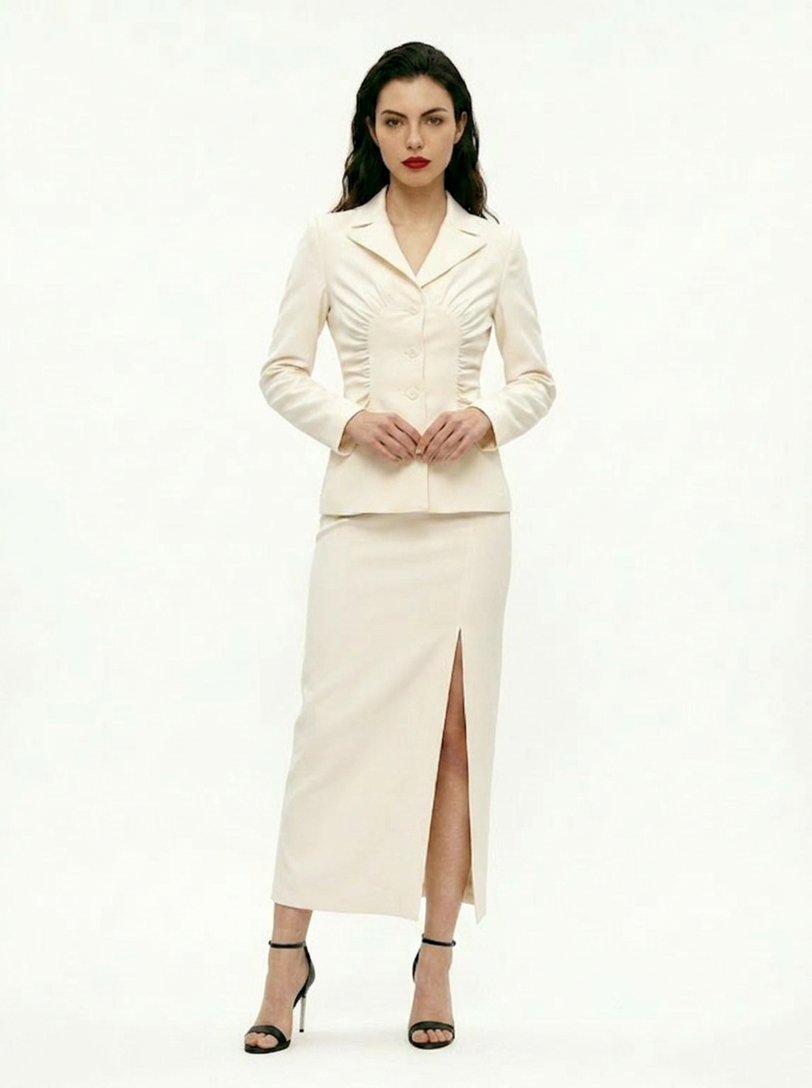 Glenaway Jacket in Bianco — Patrick McDowell Resort 2027, Look 4